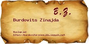 Burdovits Zinajda névjegykártya